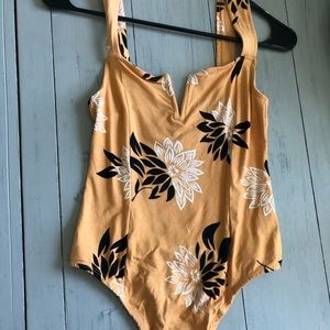 Amuse Society Yellow Floral Tank Top